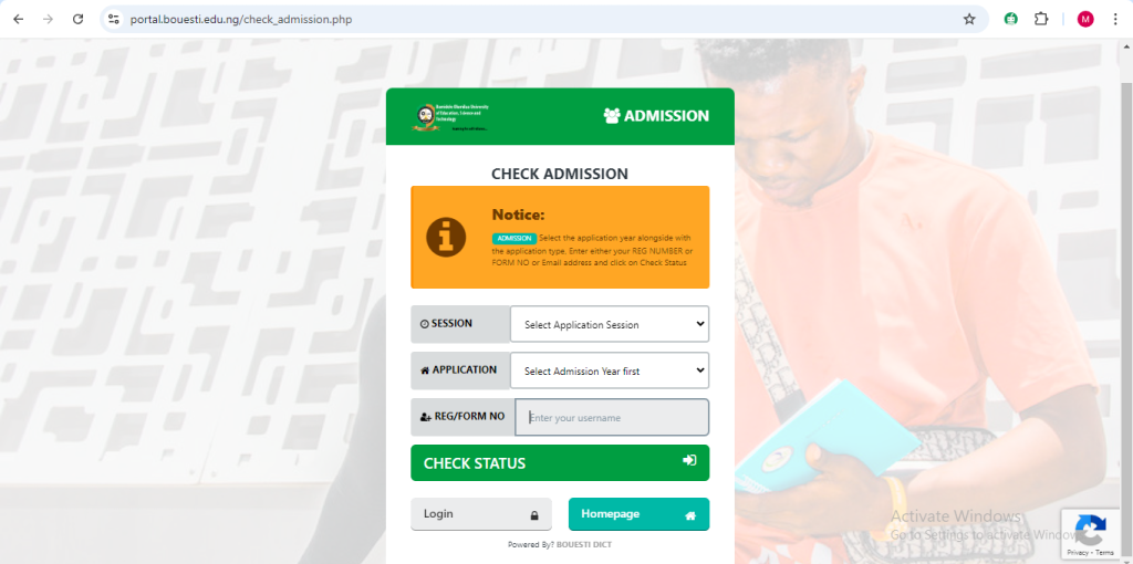 How To Check BOUESTI Admission List On School Portal