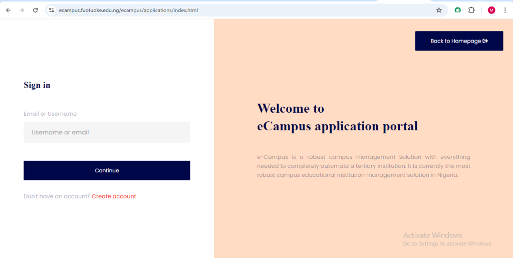 How To Check FUOTUOKE Admission List On School Portal